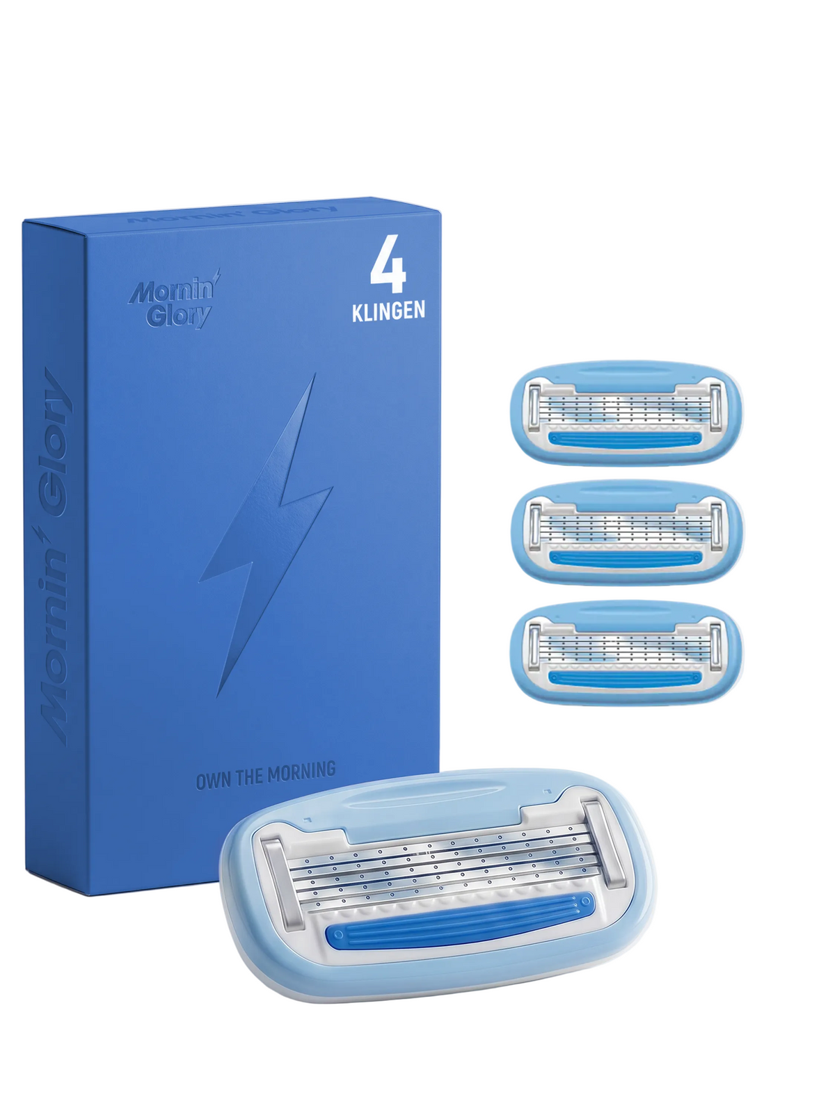 Mornin' Glory Body Ersatzklingen im 4er-Pack mit 5-Klingen-System für eine gründliche und komfortable Körperrasur.