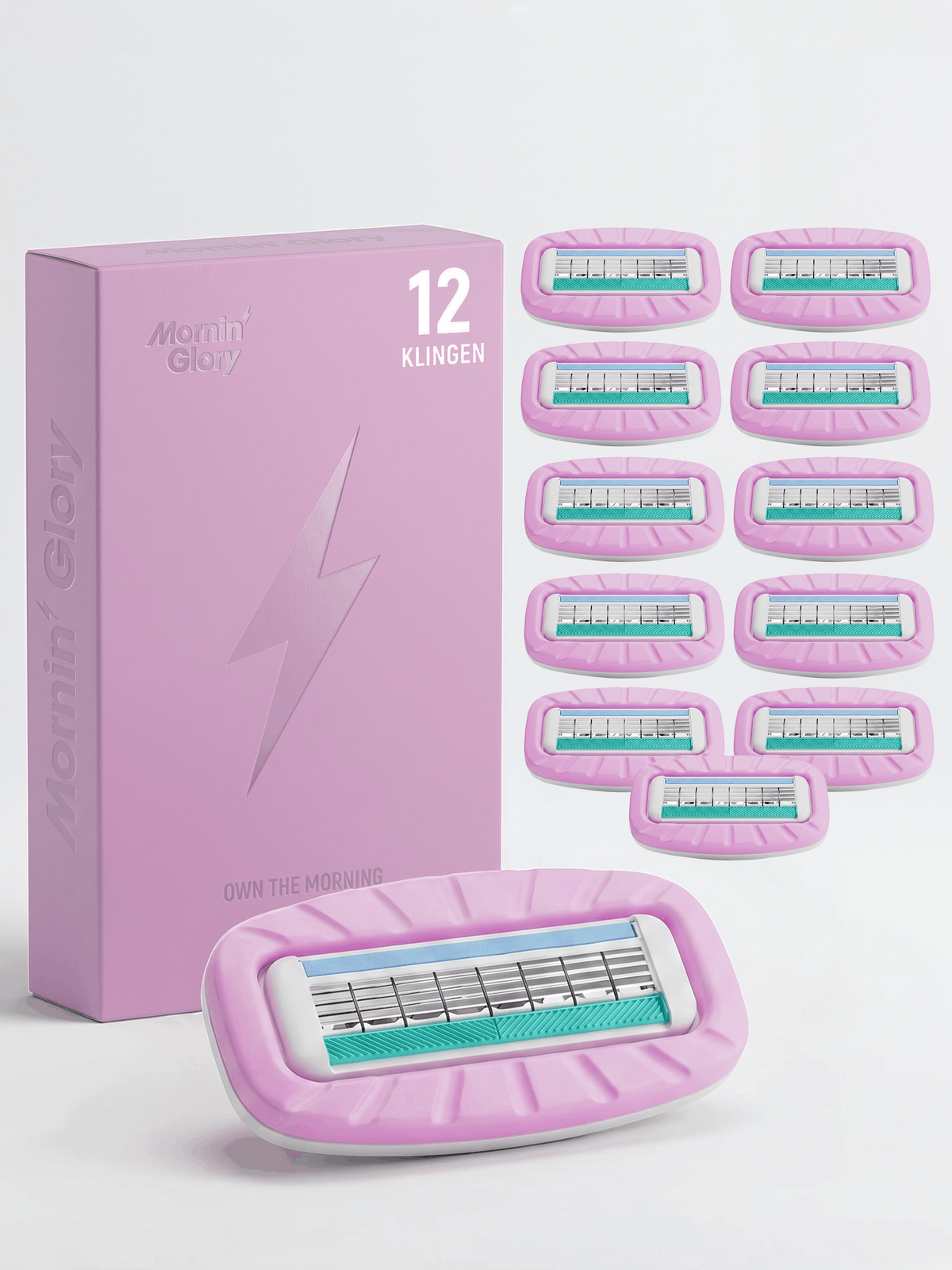 Mornin' Glory Komodo Paella Ersatzklingen 12er-Pack mit langlebigen Keramikklingen für eine gründliche Rasur.