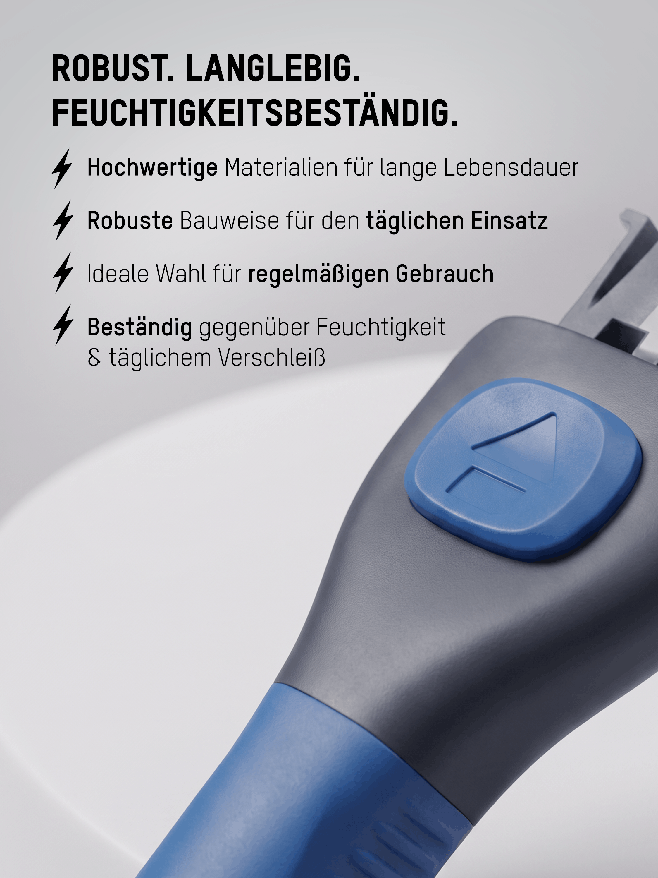 Detailaufnahme des Mornin' Glory Body Rasiergriffs mit robustem, feuchtigkeitsbeständigem Design für den täglichen Einsatz.