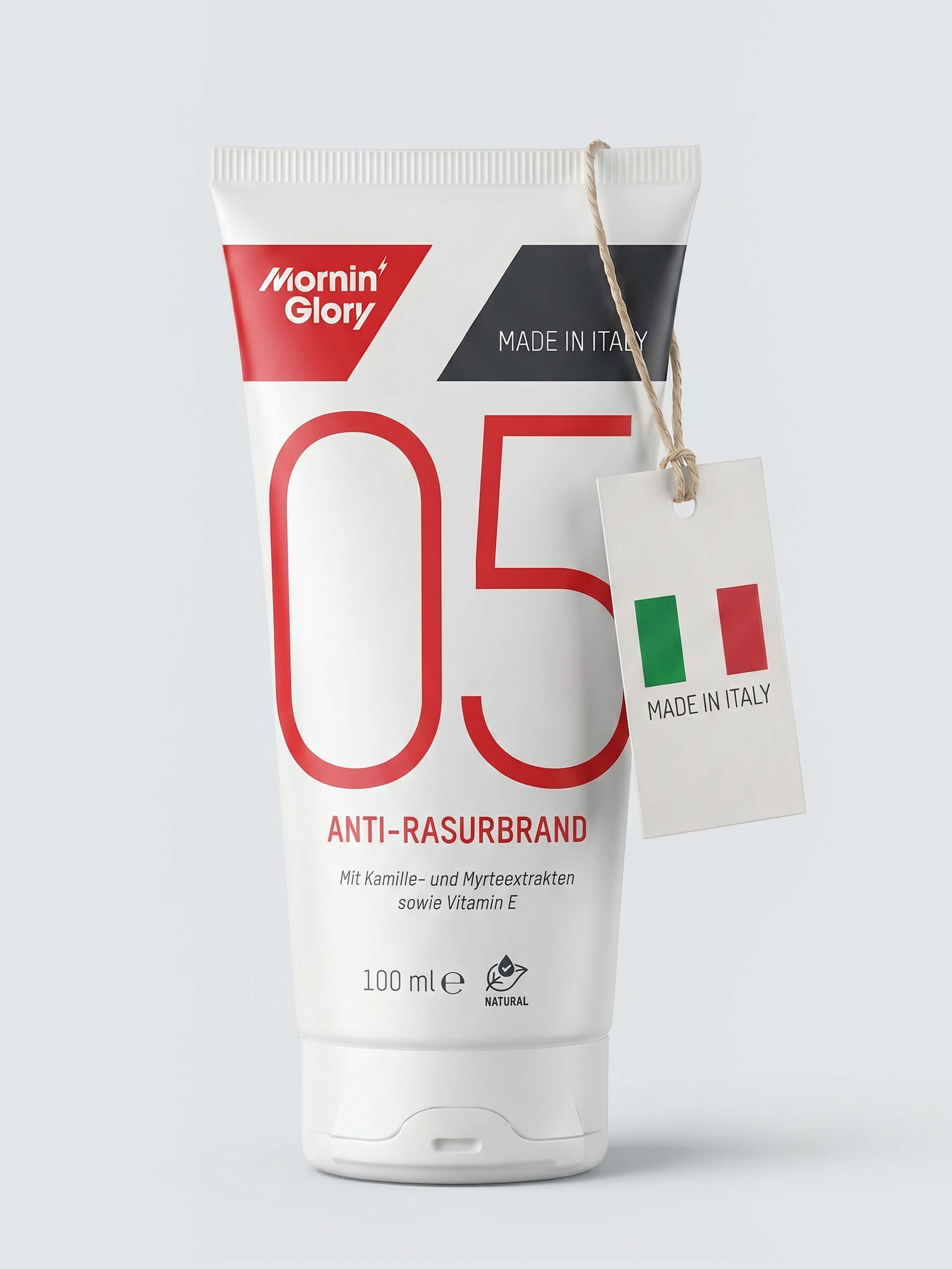 Mornin' Glory 05 Anti-Rasurbrand Gel Made in Italy natürliche Pflege gegen Rasurbrand, Hautrötungen und Irritationen nach der Rasur.