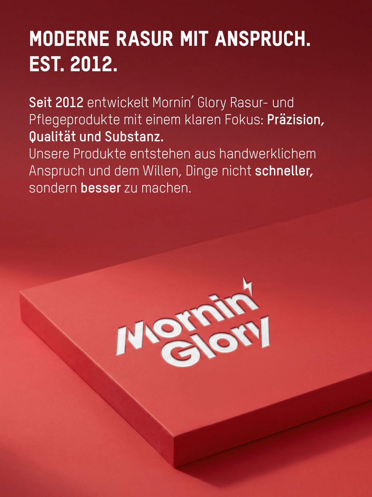 Mornin' Glory Rasurpflege seit 2012 – hochwertige Rasur- und Pflegeprodukte mit Fokus auf Qualität, Präzision und Hautverträglichkeit.