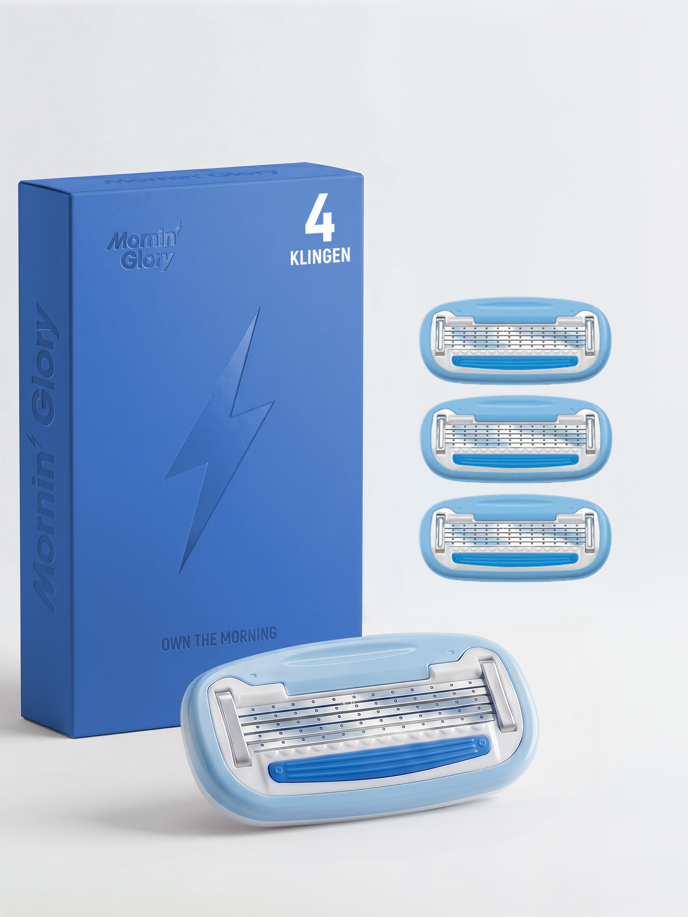 Mornin' Glory Body Ersatzklingen im 4er-Pack mit 5-Klingen-System für eine gründliche und komfortable Körperrasur.
