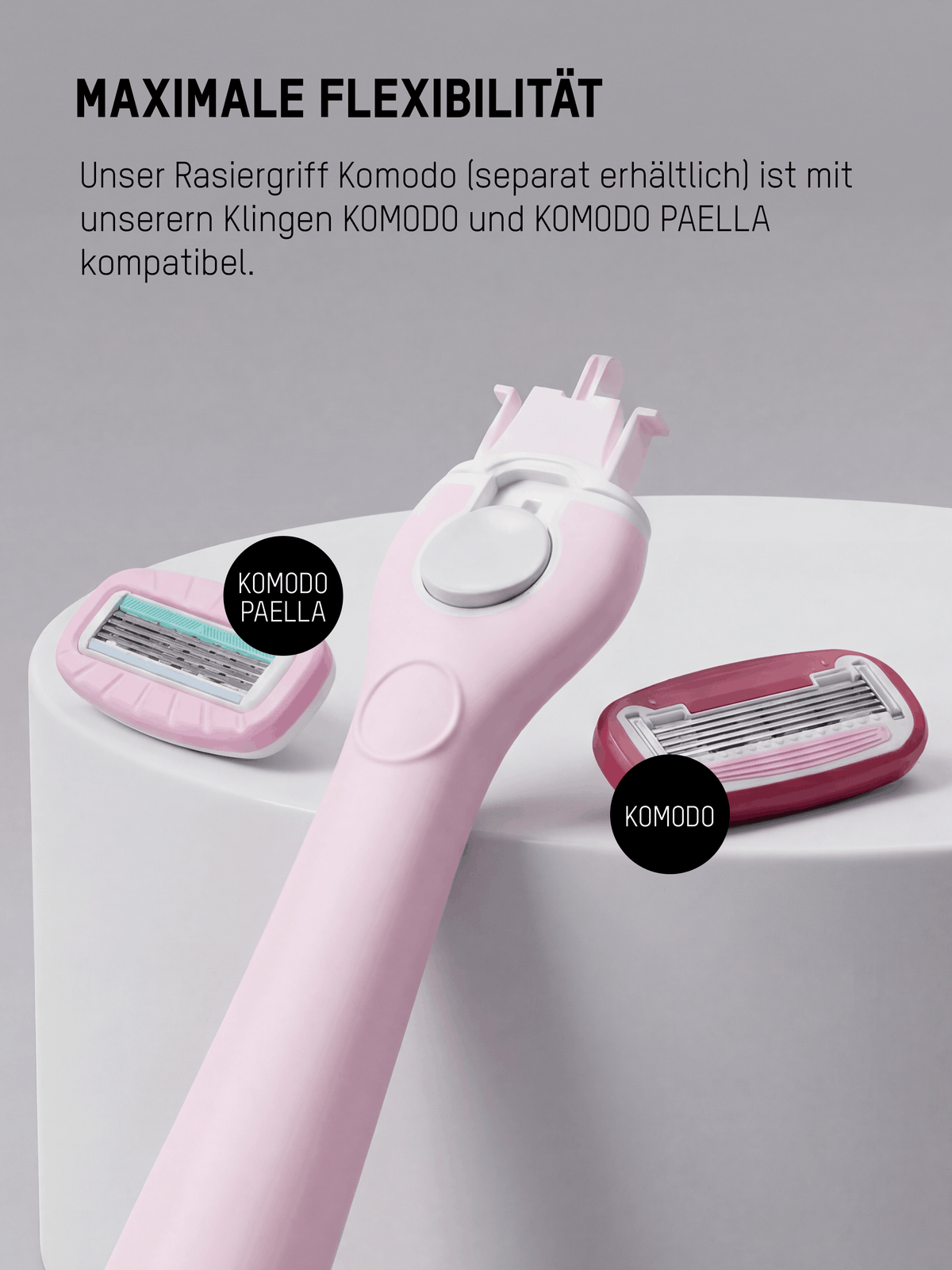Mornin' Glory Komodo Rasiergriff kompatibel mit Komodo und Komodo Paella Ersatzklingen für maximale Flexibilität.